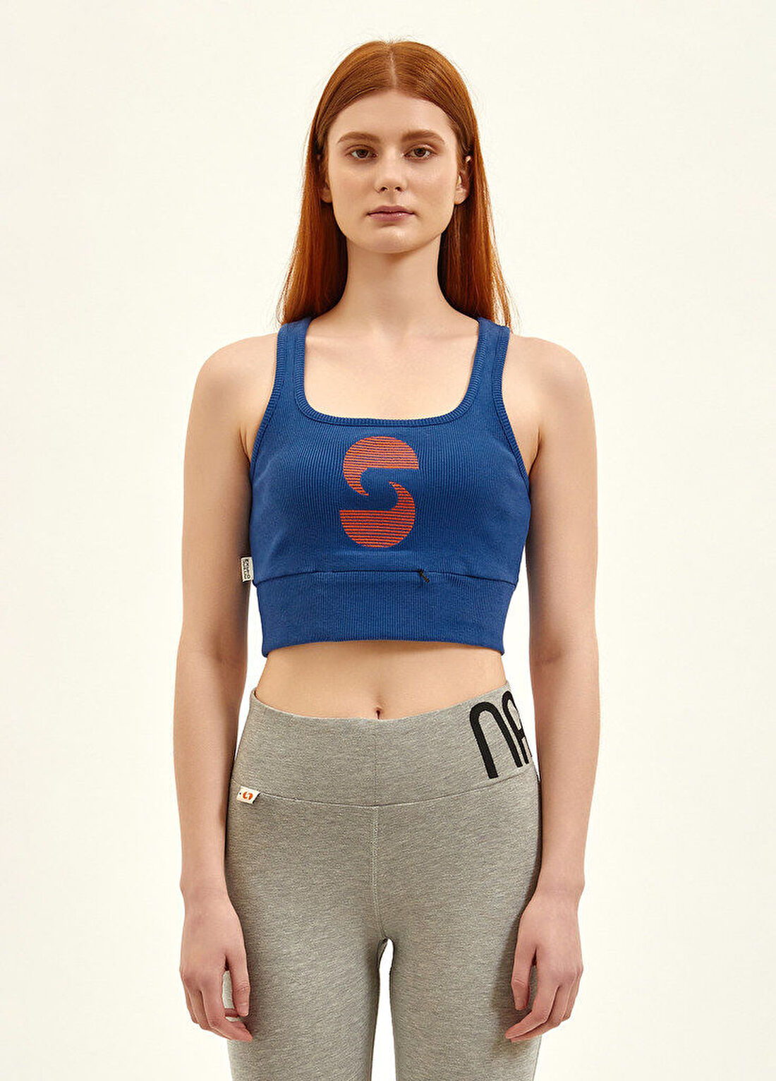 Nasaqu Açık Yaka Okyanus Mavisi Aktif Crop Top