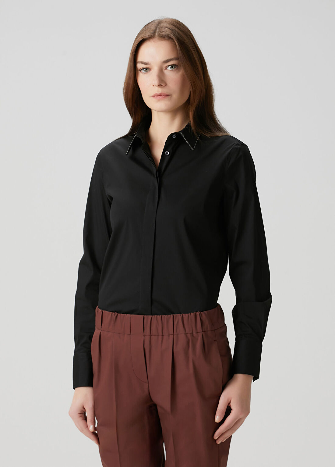 Brunello Cucinelli Siyah Gömlek görsel 3