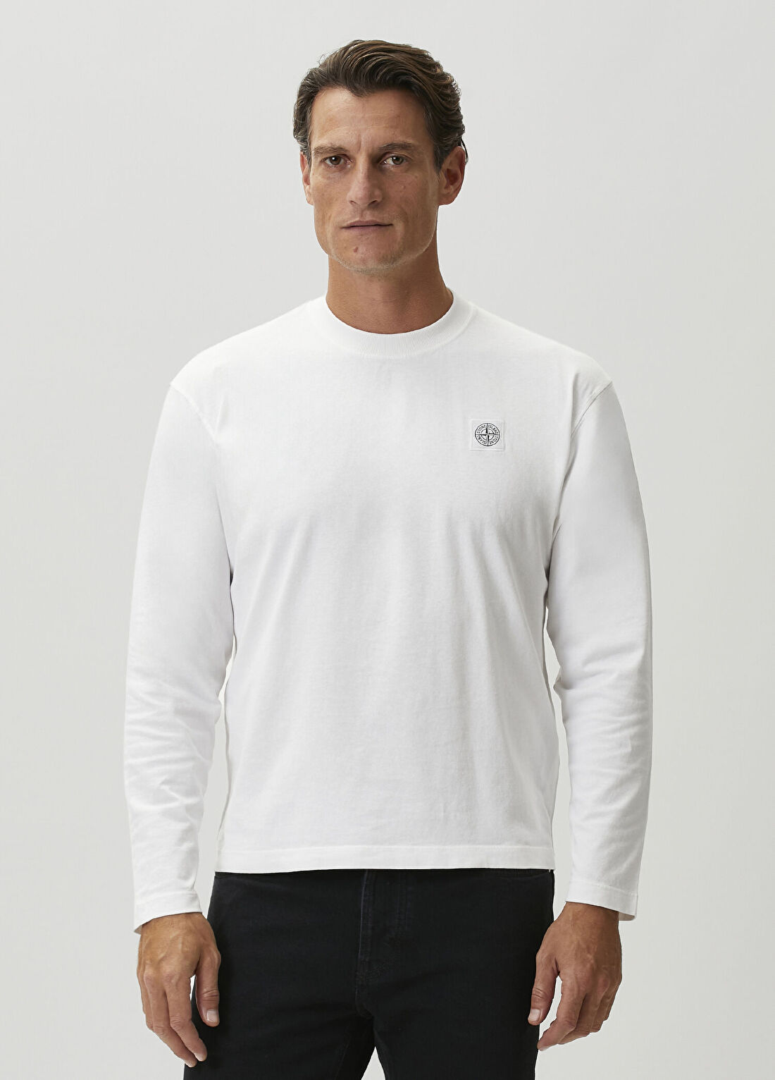Stone Island Beyaz Uzun Kollu T-shirt