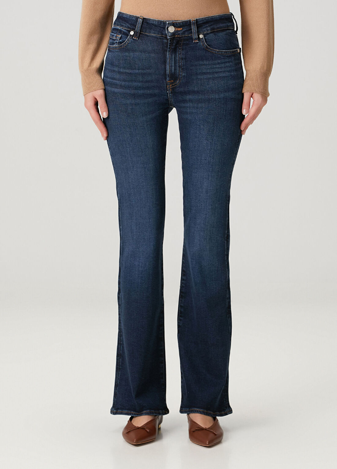 7 For All Mankind The Leggy Bootcut Lacivert Jean Pantolon görsel 2