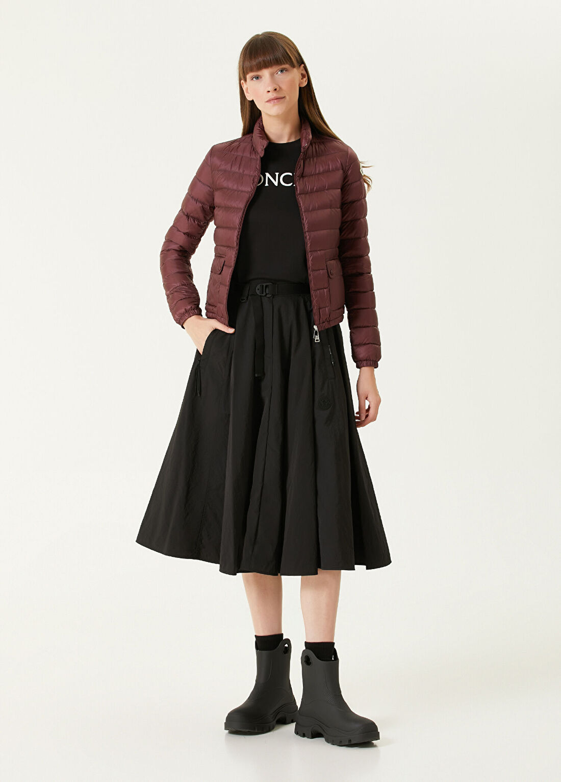 Moncler Siyah Midi Etek