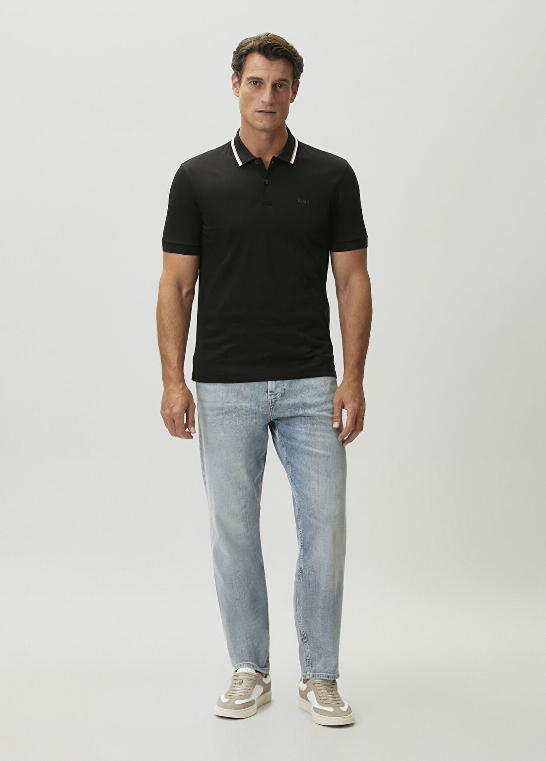 Boss Slim Fit Siyah Polo Yaka T-shirt görsel 2