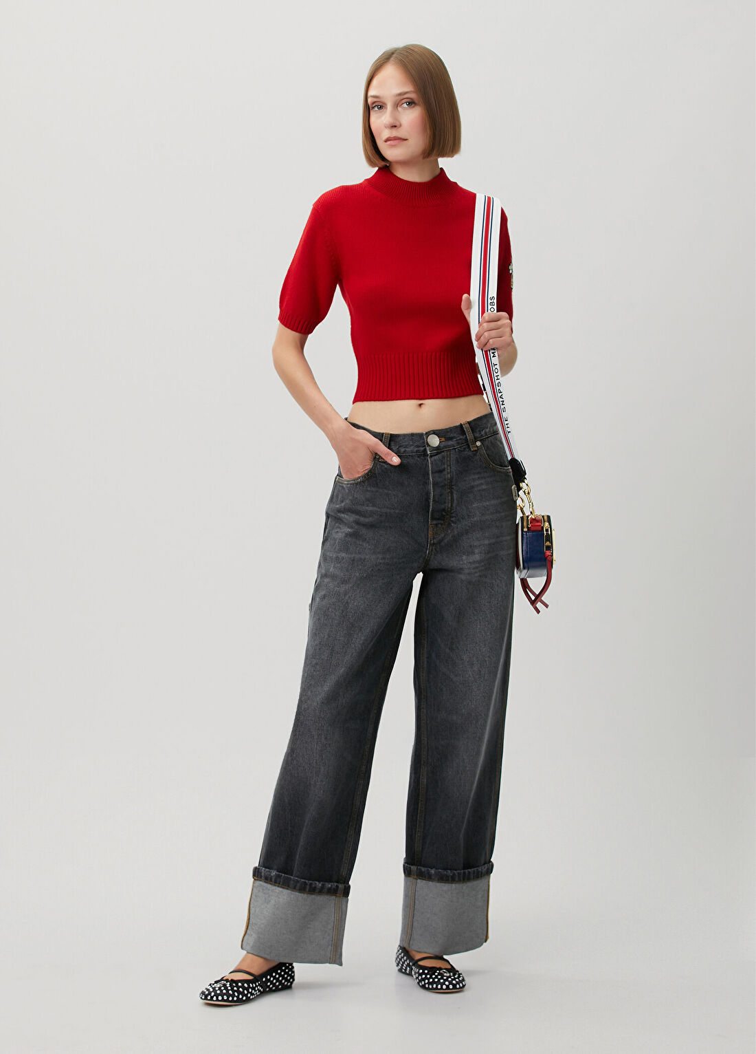 Marc Jacobs Antrasit Wide Leg Jean Pantolon