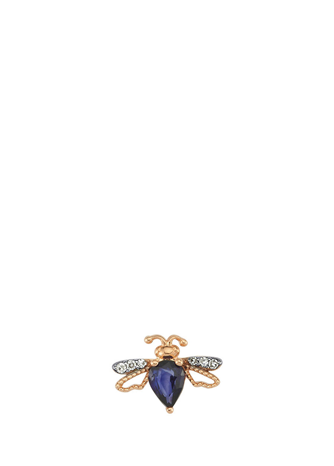 Bee Goddess Queen Bee Kadın Tekli Safir Pırlanta Altın Küpe