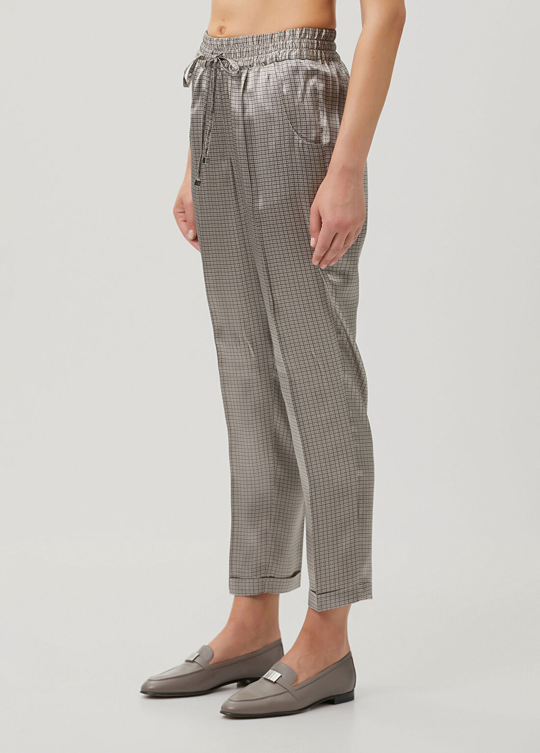 Kiton Vizon Desenli İpek Pantolon görsel 2