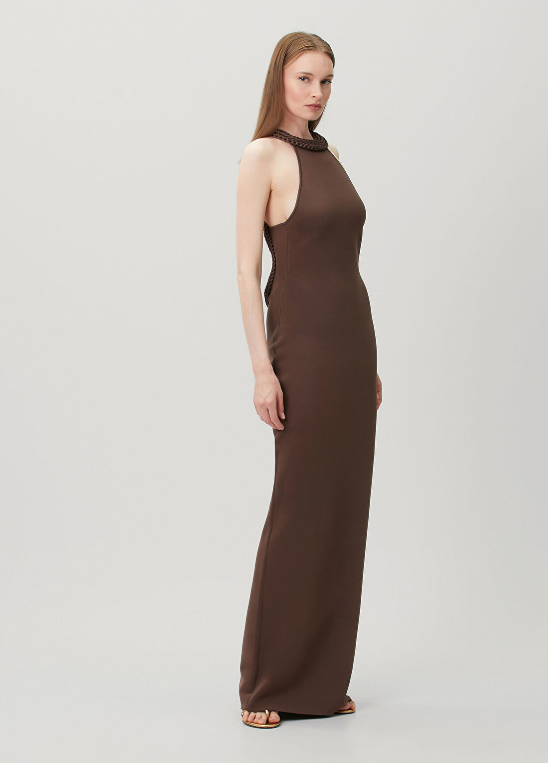 Cult Gaia Cassidy Gown Kahverengi Maxi Elbise görsel 2