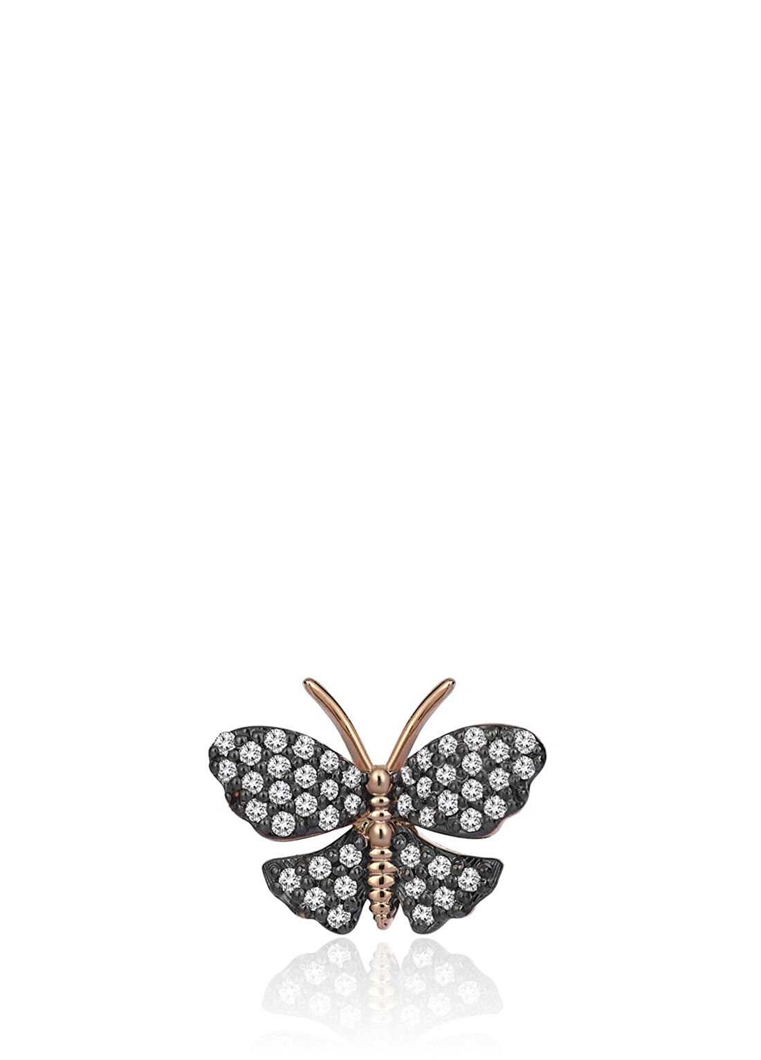 Aida Bergsen Butterfly Pırlantalı Kadın Tekli Altın Küpe