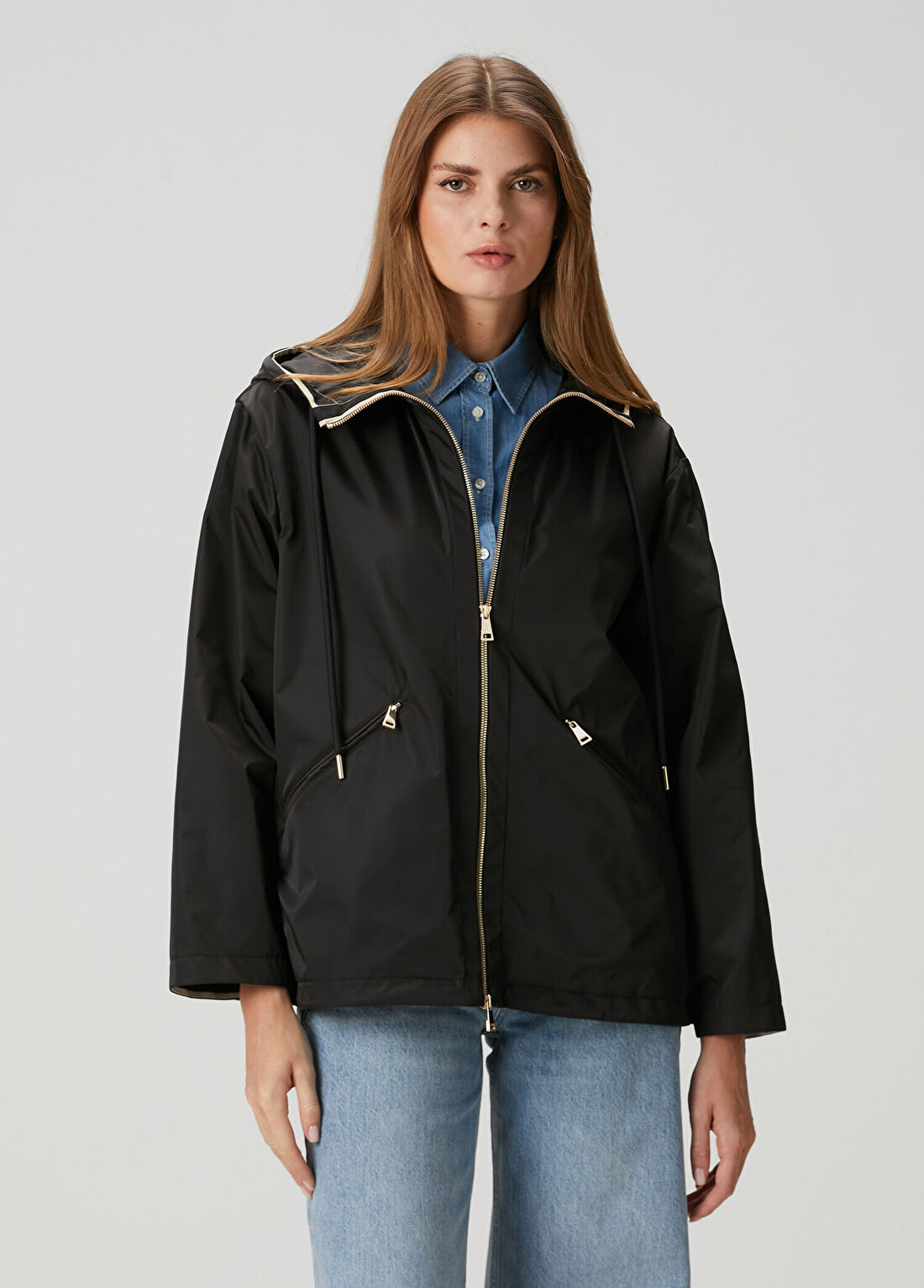Moncler Cassiopea Siyah Kapüşonlu Ceket