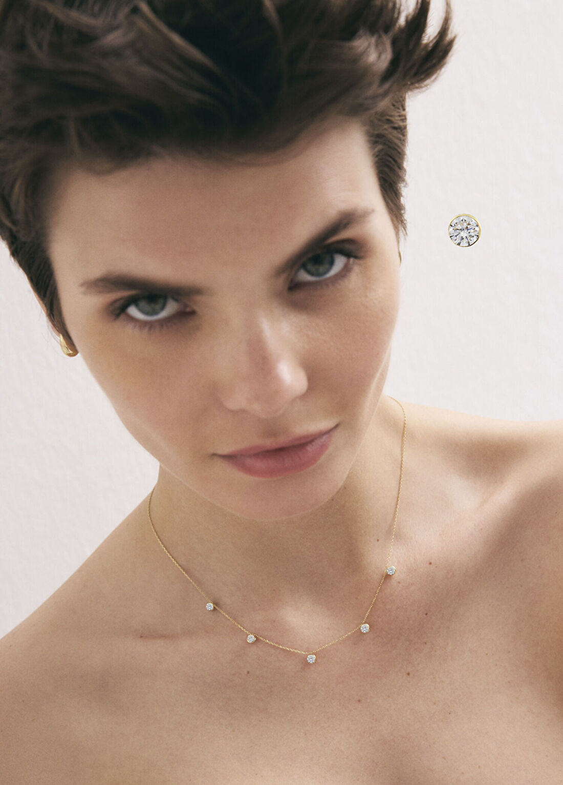 Orena Jewelry Stella Pırlanta Taşlı 14 Ayar Altın Kadın Kolye görsel 2