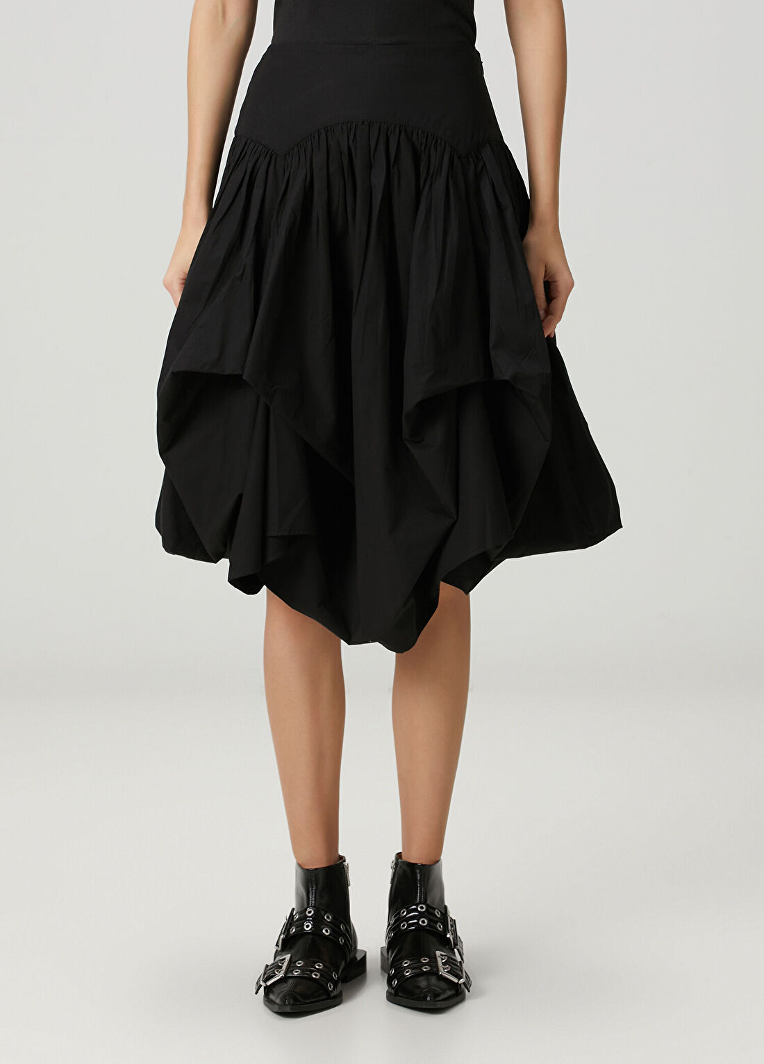 AllSaints Siyah Midi Etek görsel 2