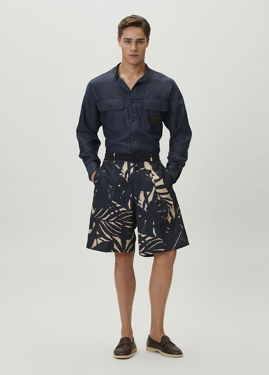 Emporio Armani Lacivert Denim Gömlek
