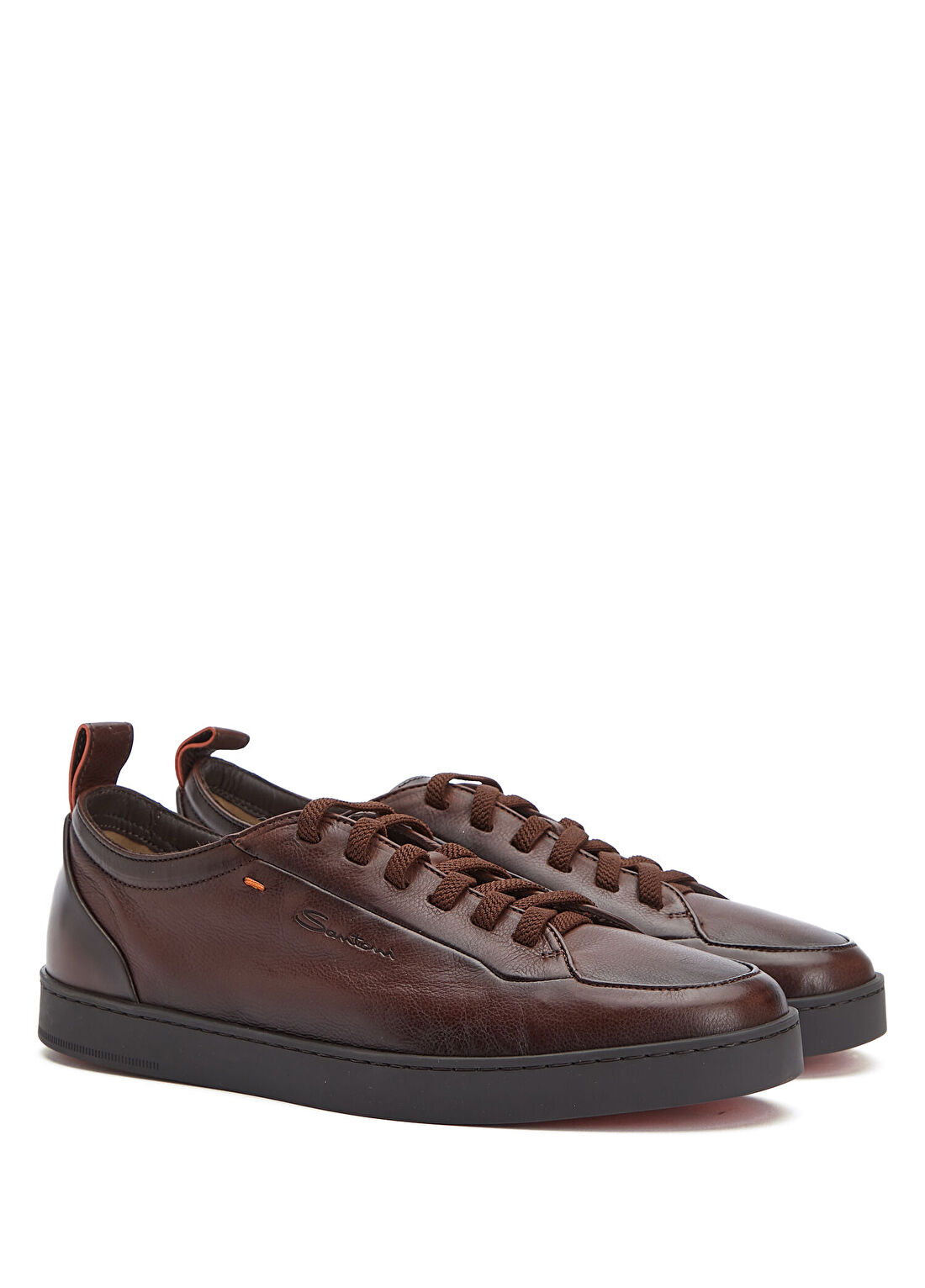 Santoni Monte Carlo Kahverengi Erkek Deri Sneaker görsel 2