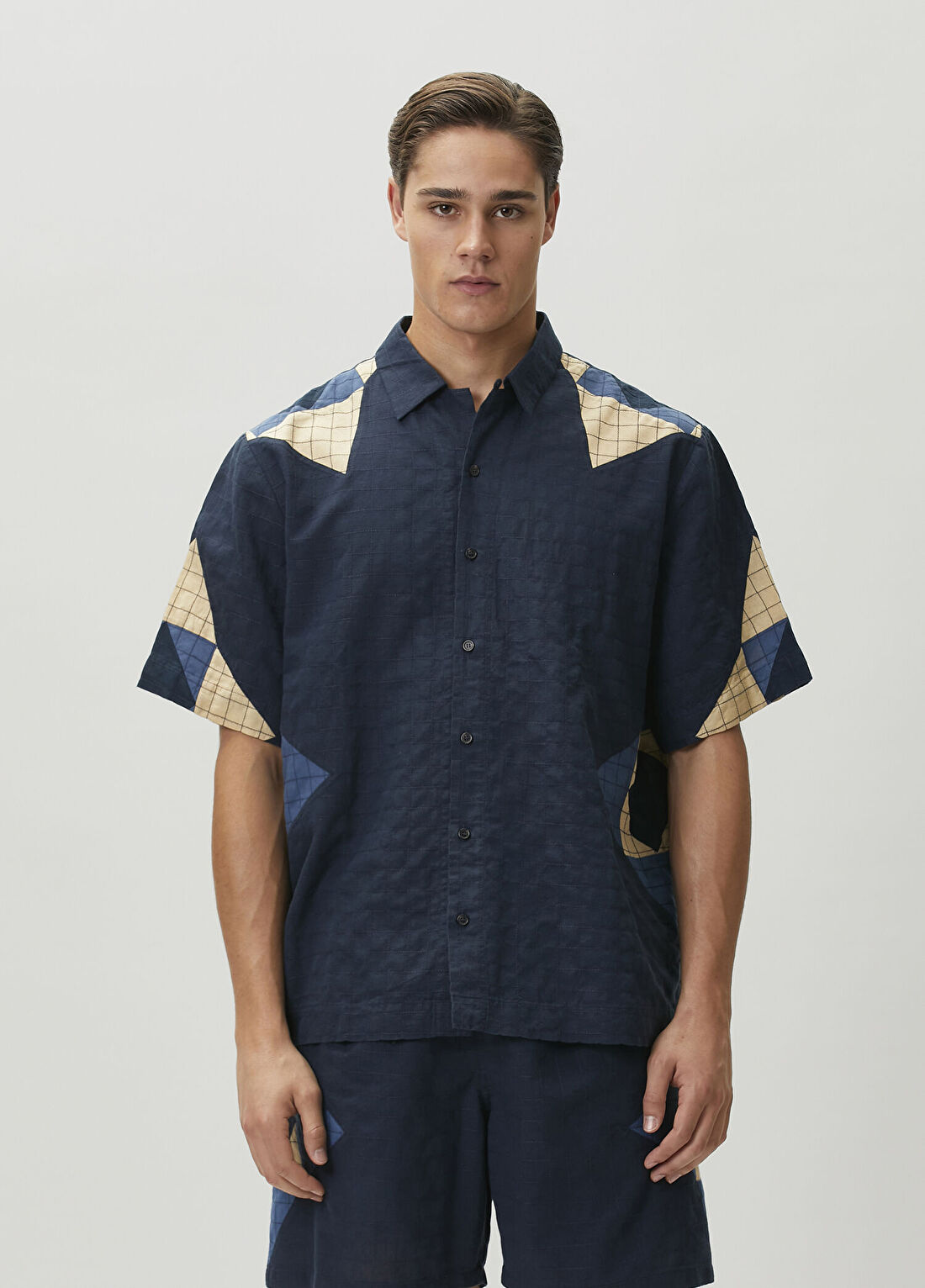 A.P.C. Chemise Lacivert Desen Detaylı Gömlek