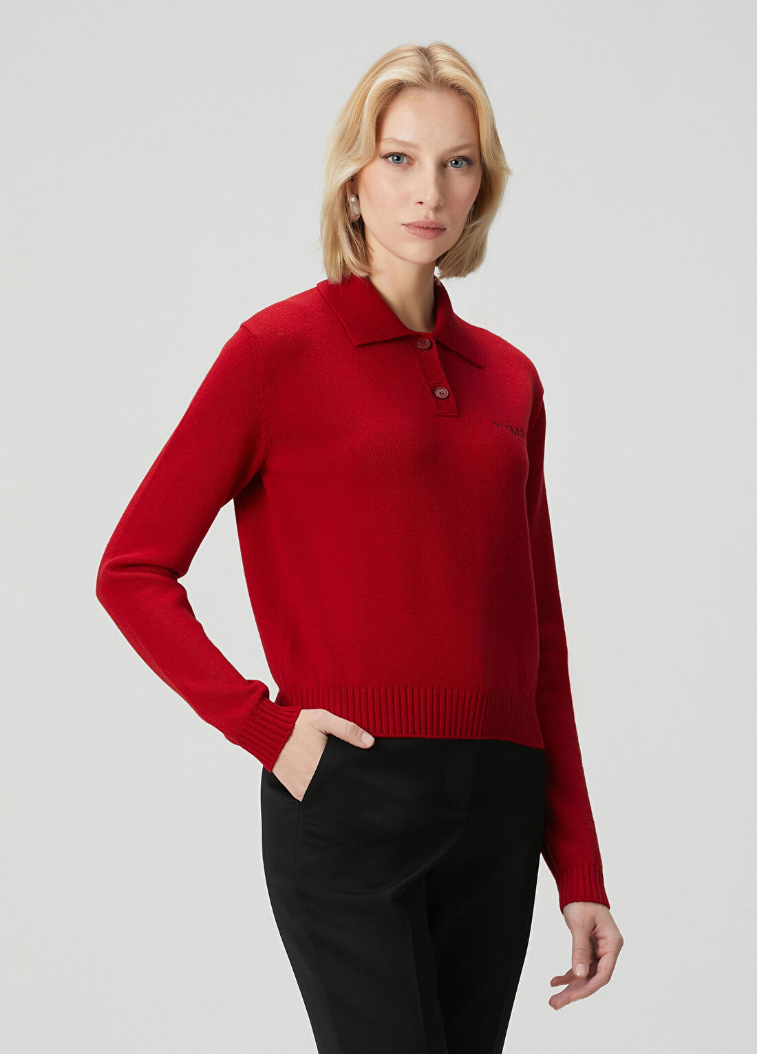 Givenchy Kırmızı Yün Polo Triko görsel 3