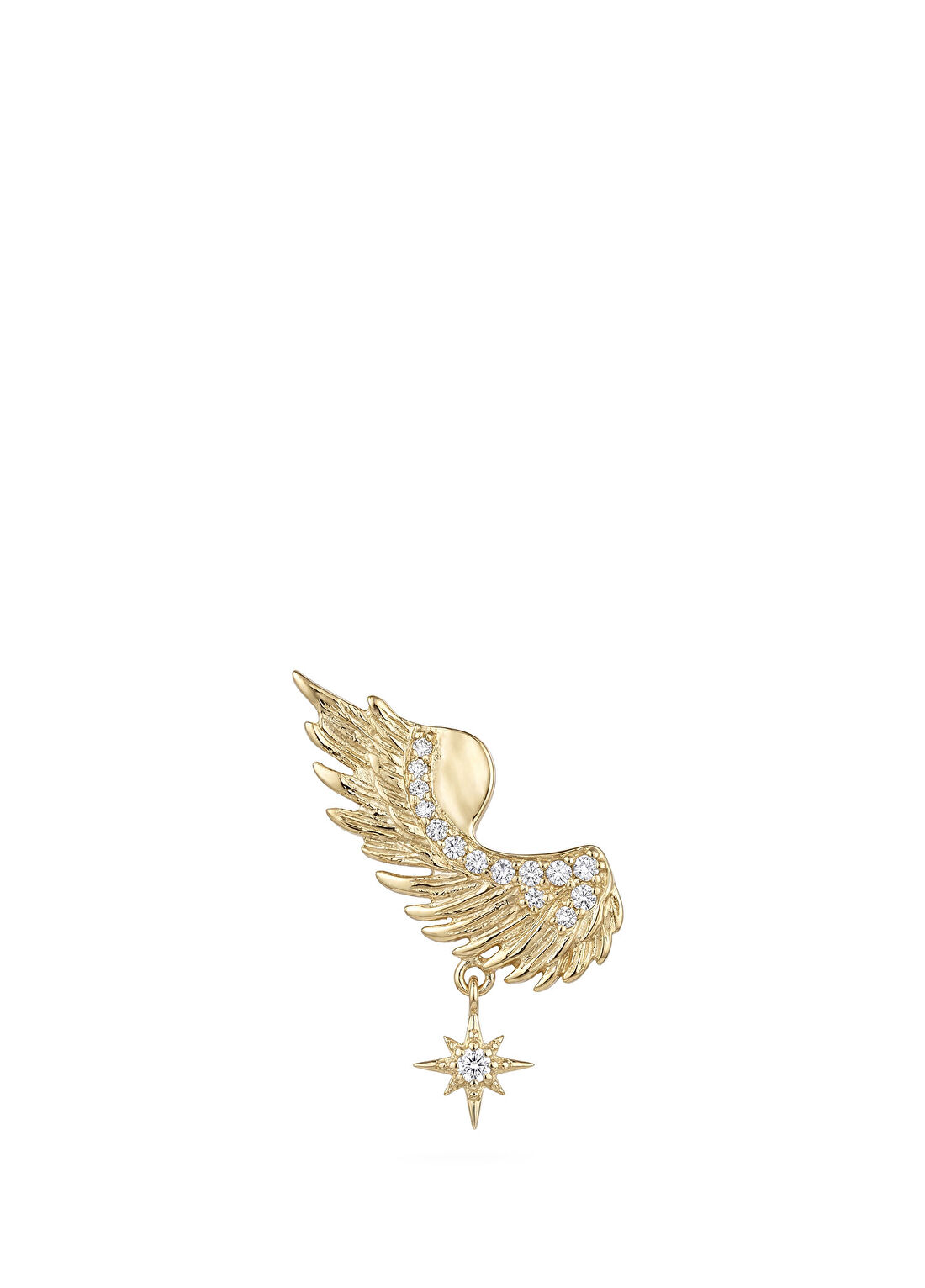 Ginza Design Jewelry Angel Earring Pırlanta Taşlı 14 Ayar Altın Kadın Küpe