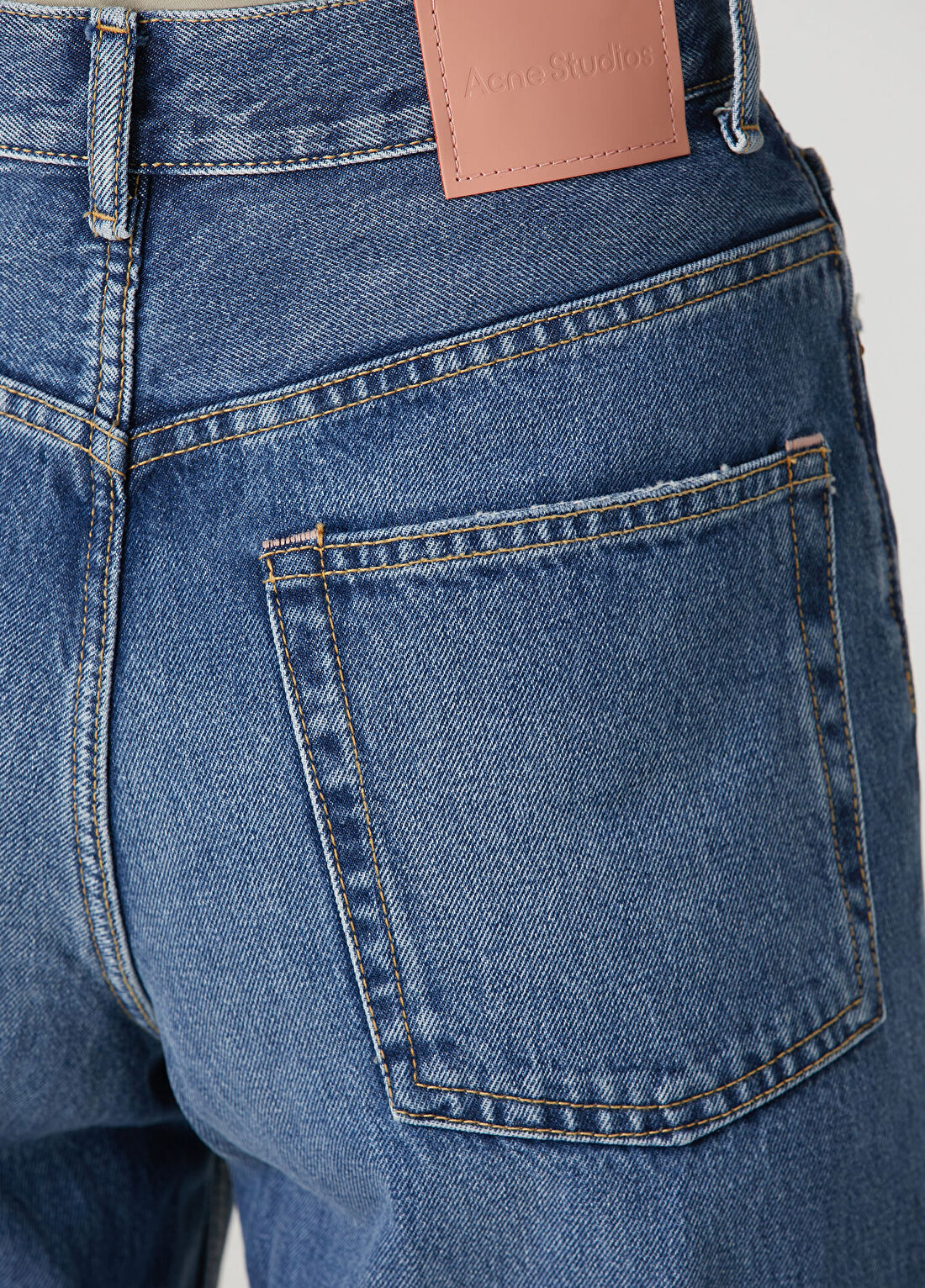 Acne Studios Regular Fit Mavi Jean Pantolon görsel 4