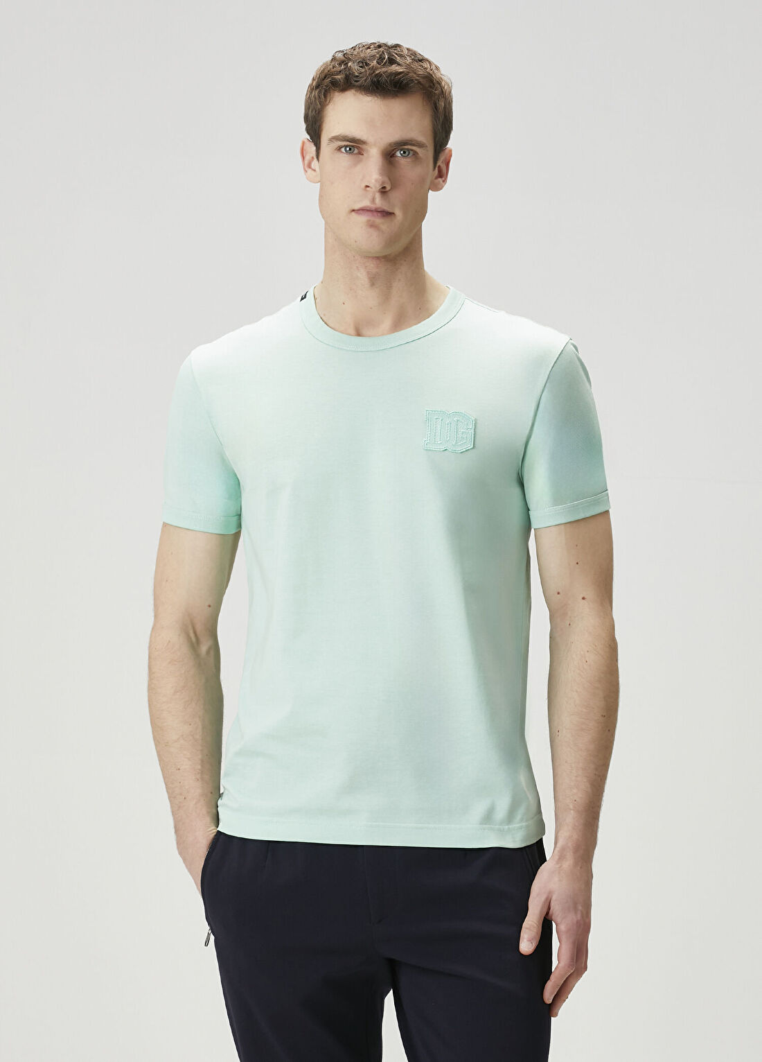 Dolce&Gabbana Açık Yeşil Logo Detaylı T-shirt