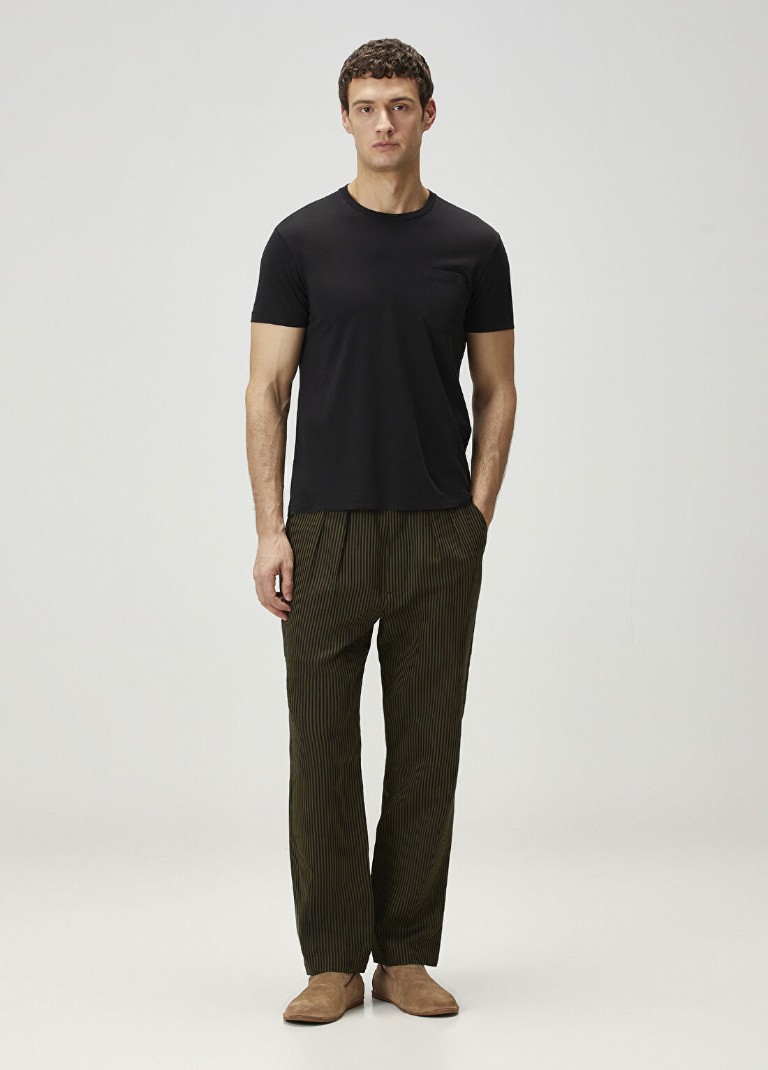 Tom Ford Siyah Çizgi Desenli Pantolon