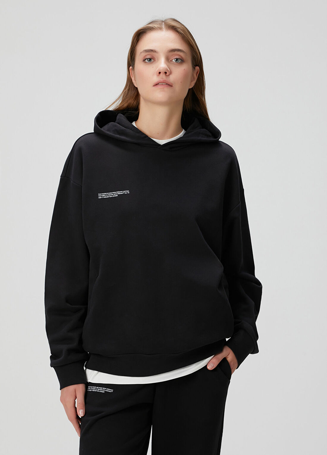Pangaia Siyah Kapüşonlu Sweatshirt