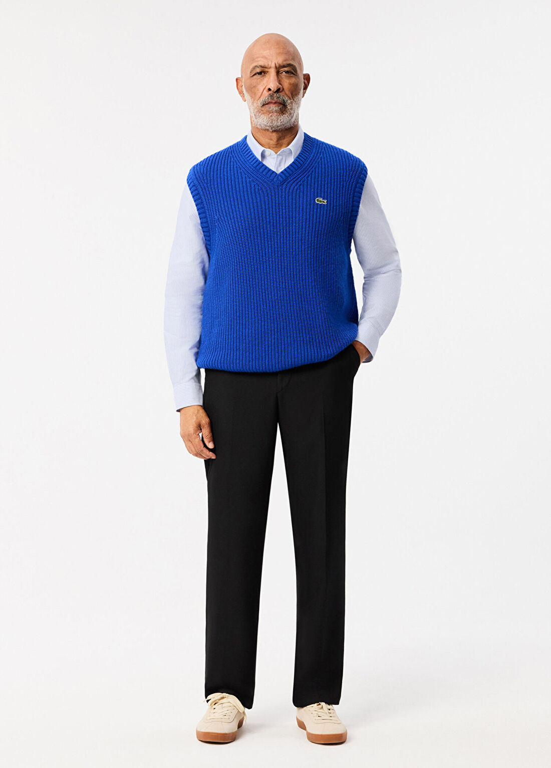 Lacoste Açık Mavi Pamuklu Çizgili Regular Fit Uzun Kollu Erkek Gömlek görsel 4