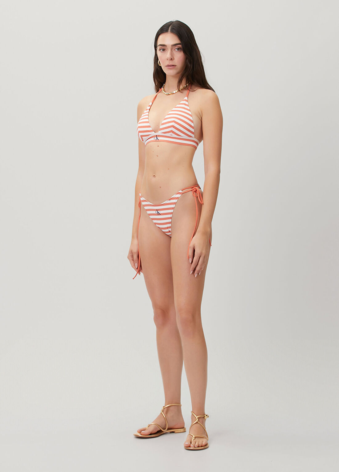 Calvin Klein Turuncu Çizgili Bikini Altı