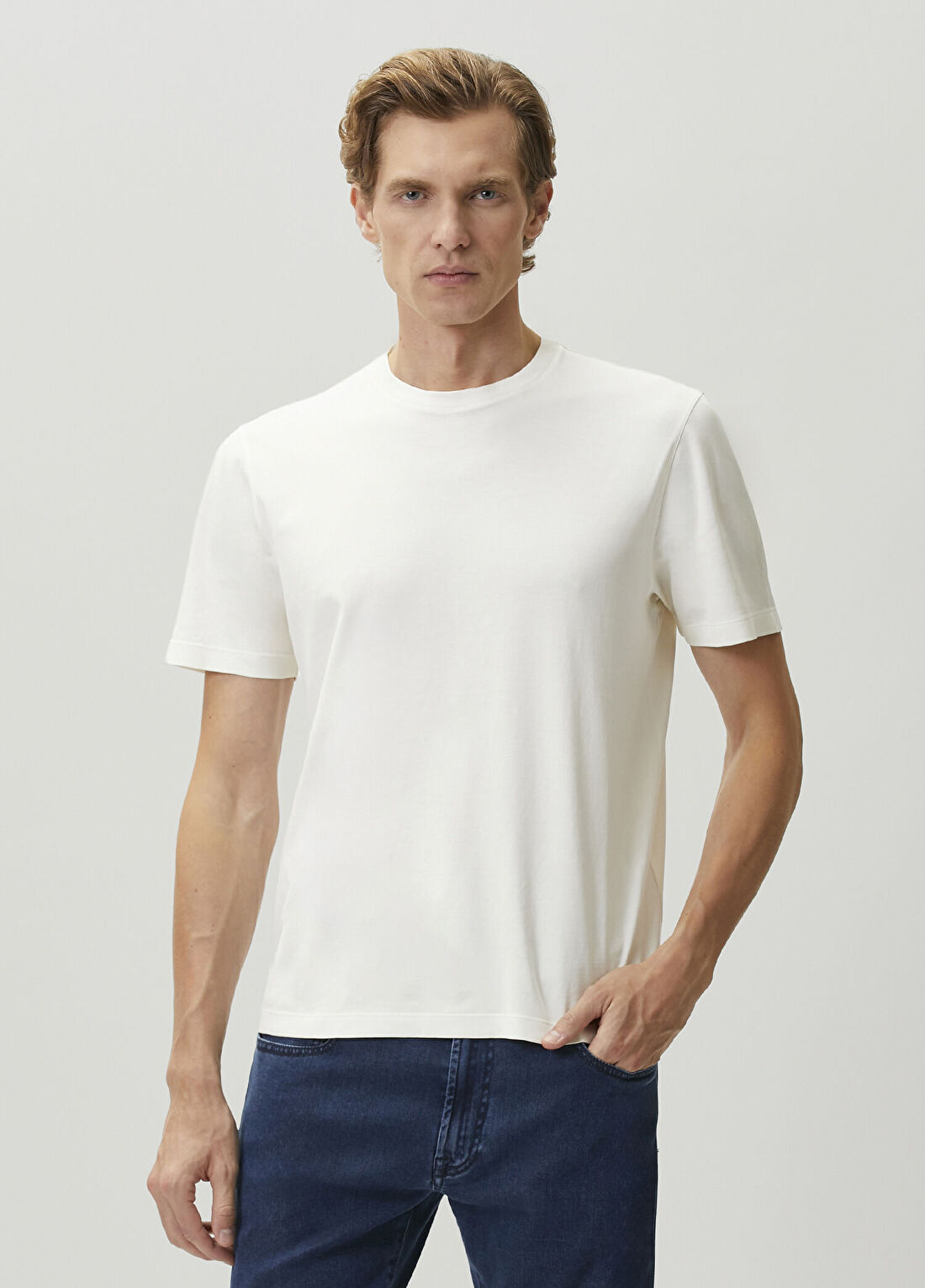 Canali Beyaz Basic T-shirt
