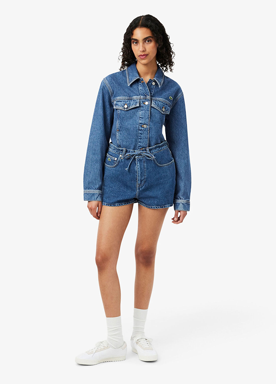 Lacoste Lacivert Denim Kadın Mini Şort