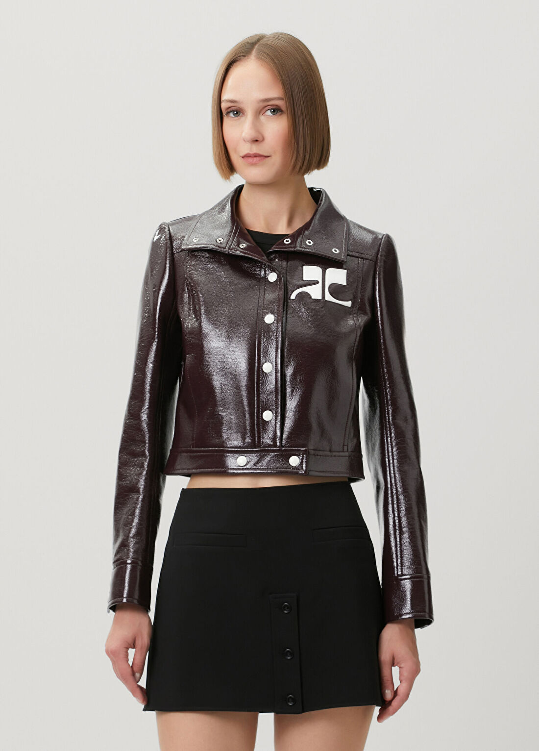 Courreges Reedition Bordo Vinil Ceket