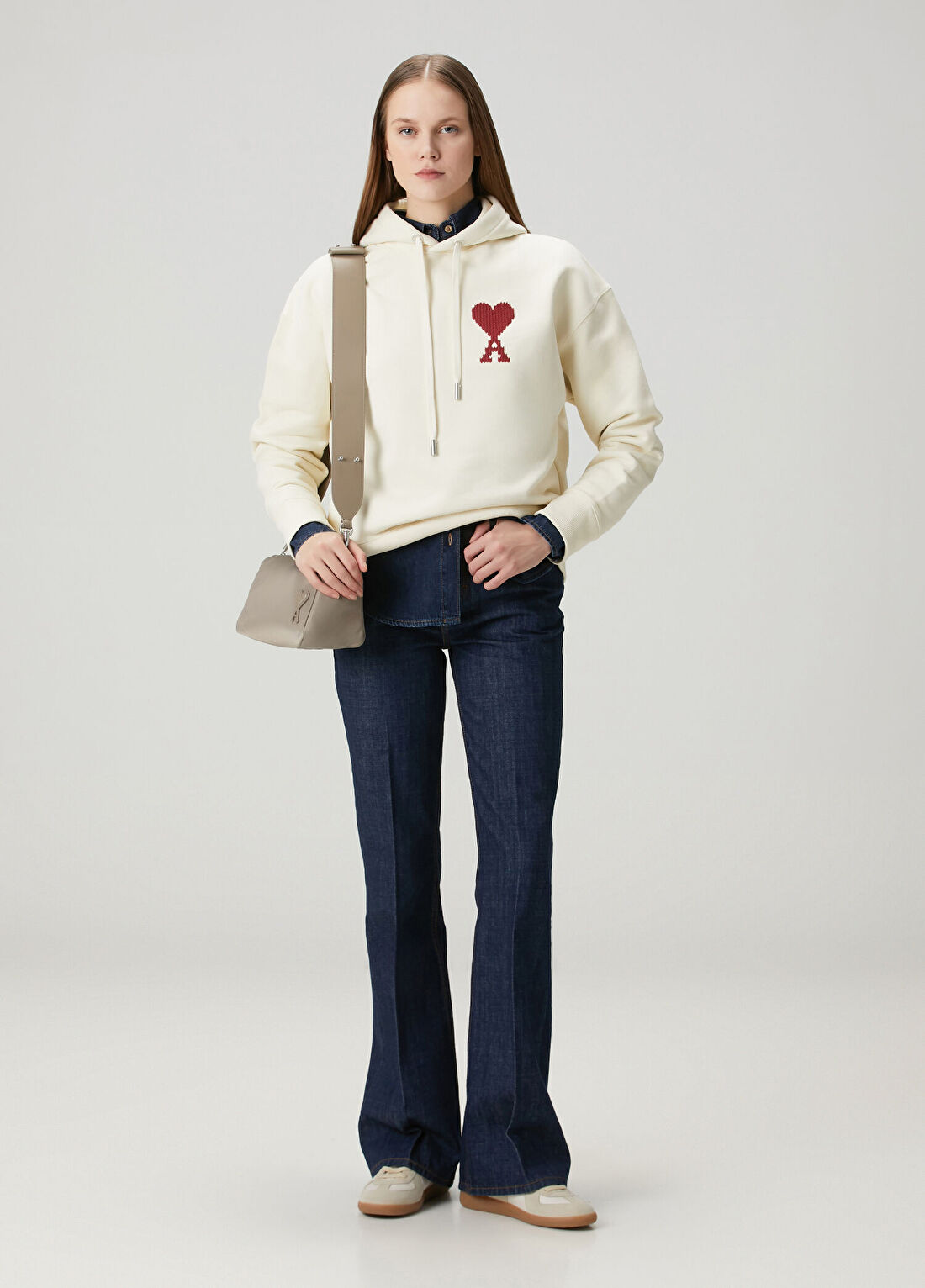 Ami Paris Lacivert Bootcut Jean Pantolon