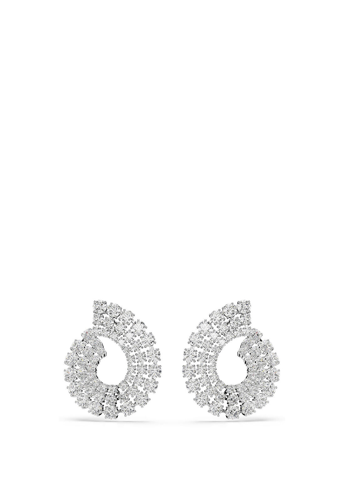 Swarovski Matrıx Pe Round Whıte Rhs Kadın Küpe