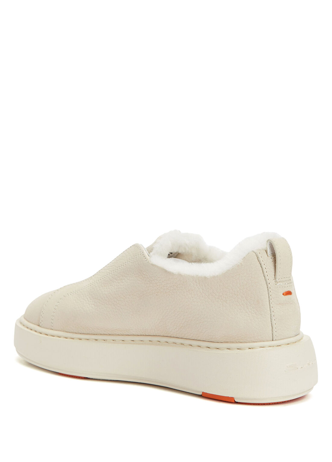 Santoni Victory Bej Kadın Süet Sneaker görsel 3