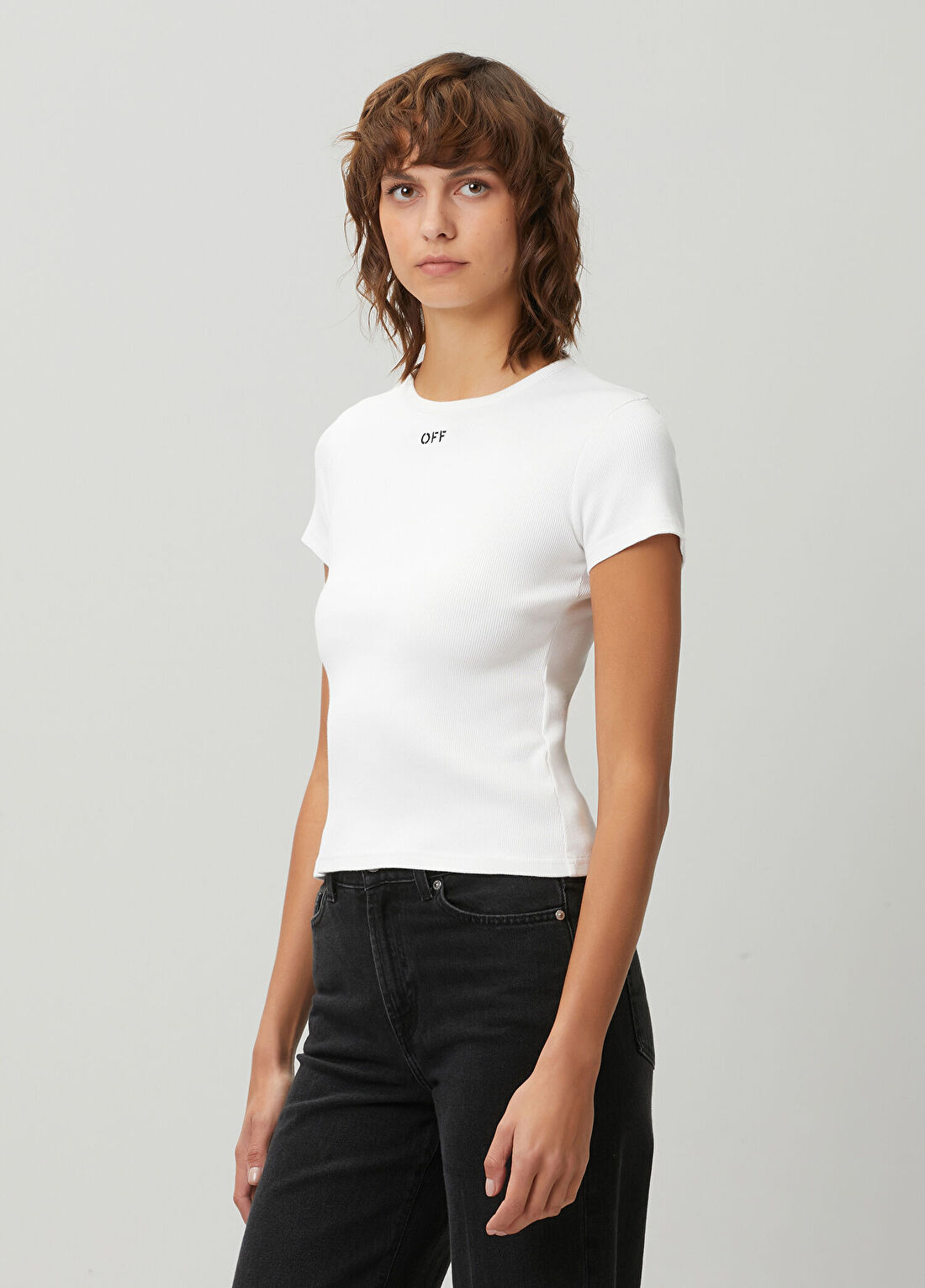 Off-White Beyaz Logolu T-shirt görsel 3