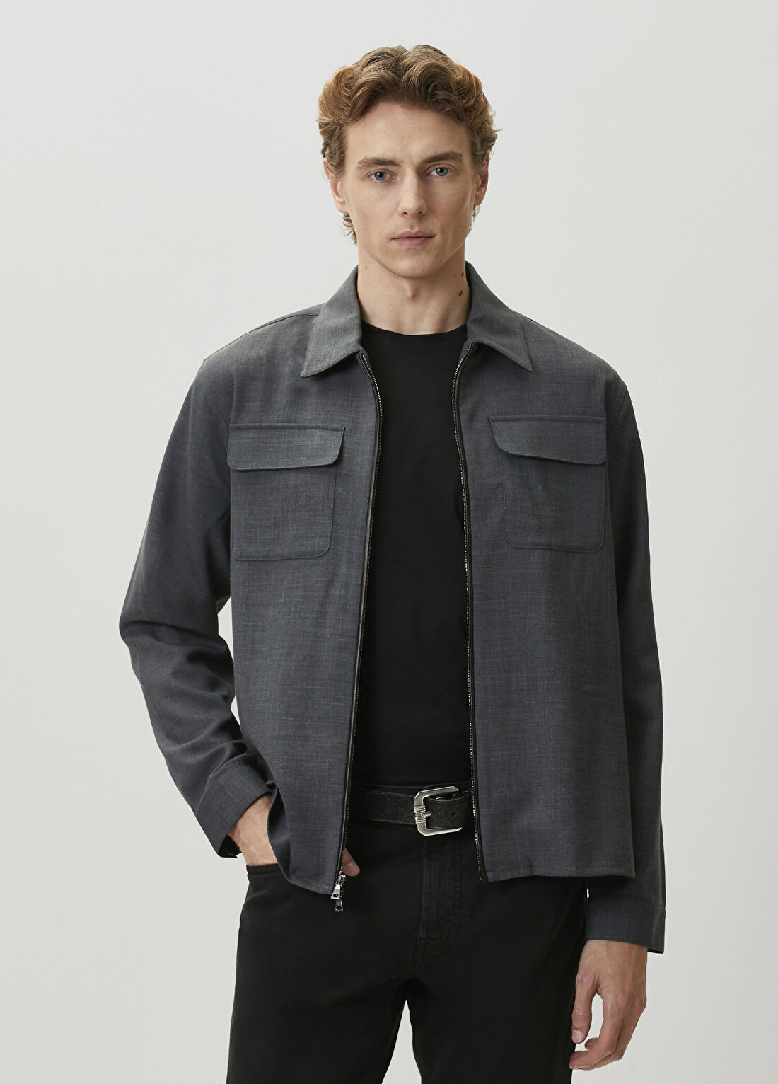 John Varvatos Julio Antrasit Dış Gömlek