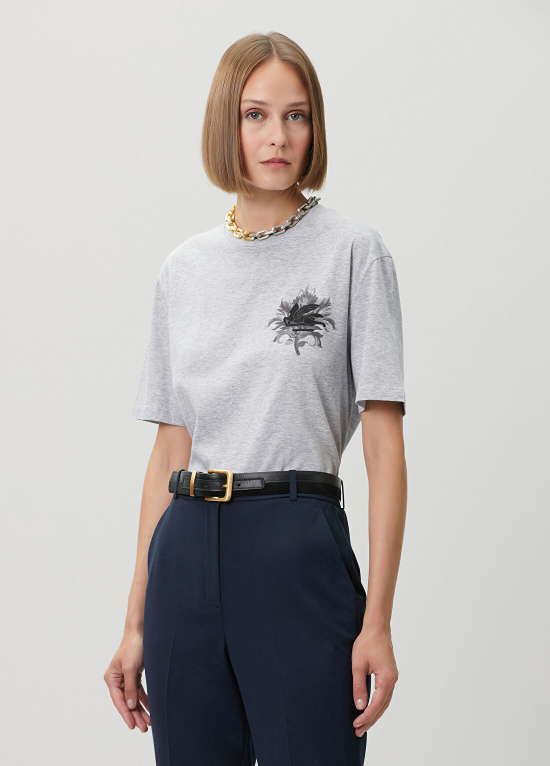 Etro Gri Logolu T-shirt