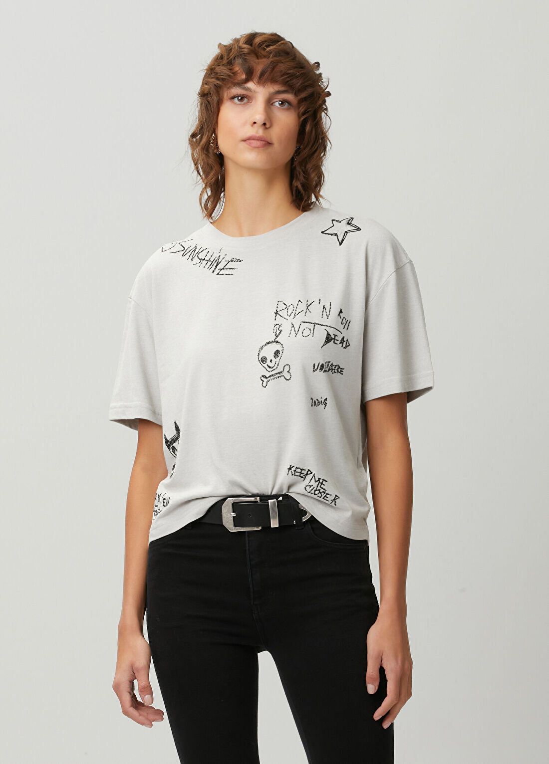 Zadig&Voltaire Taida Multi Happy Gri T-shirt