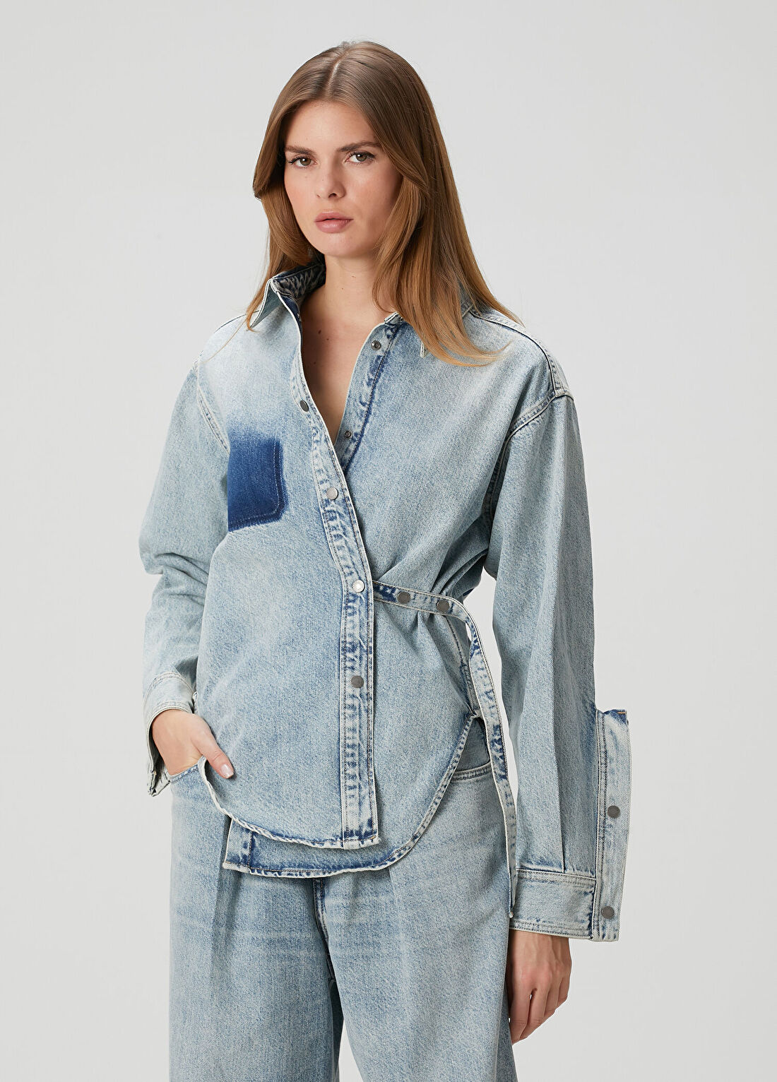 Haikure Açık Mavi Denim Gömlek