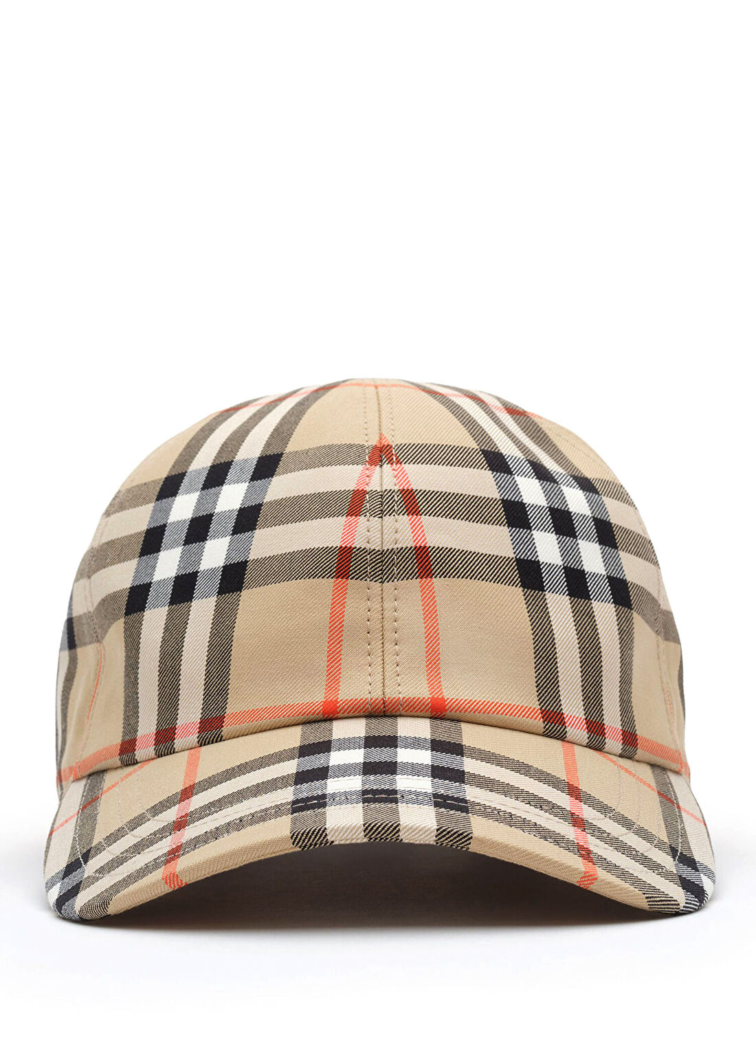 Burberry Check Cotton Baseball Bej Erkek Şapka