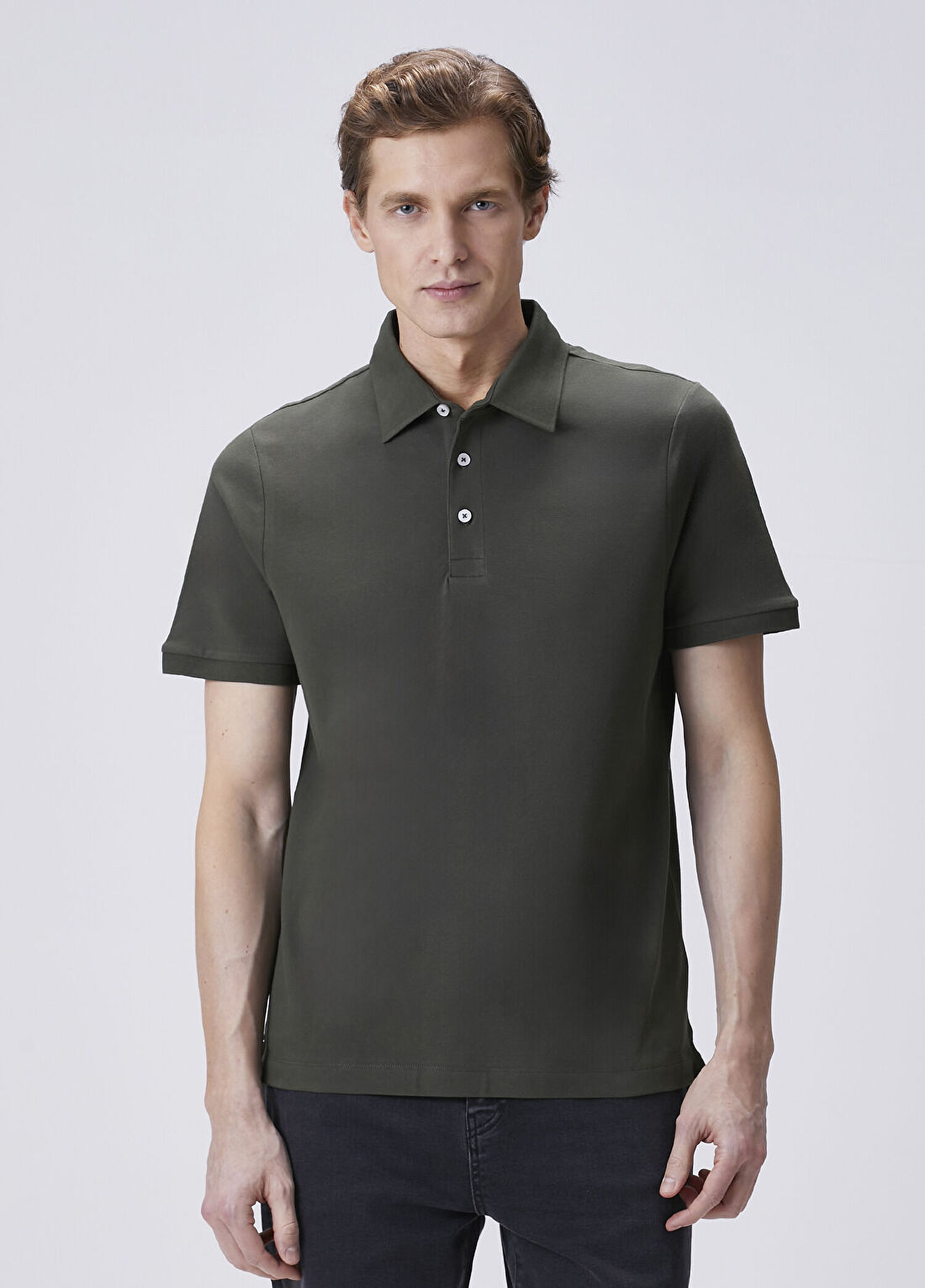 Beymen Collection Haki Polo Yaka Basic T-shirt