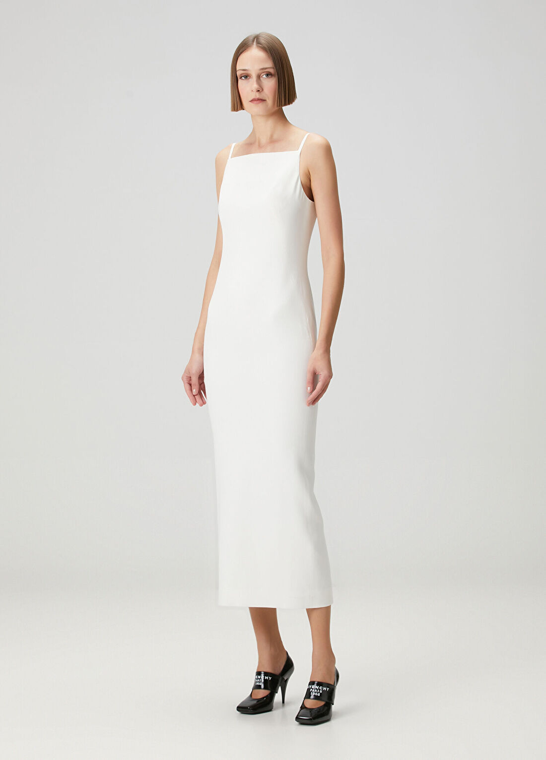 Givenchy Beyaz Midi Krep Elbise görsel 3
