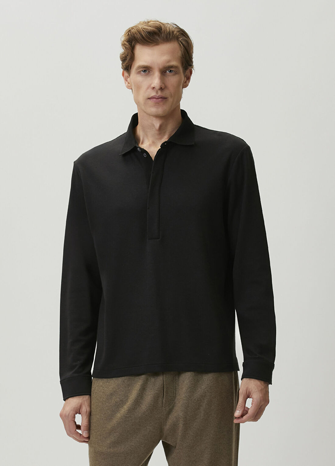 Brett Johnson Siyah Polo Yaka T-shirt