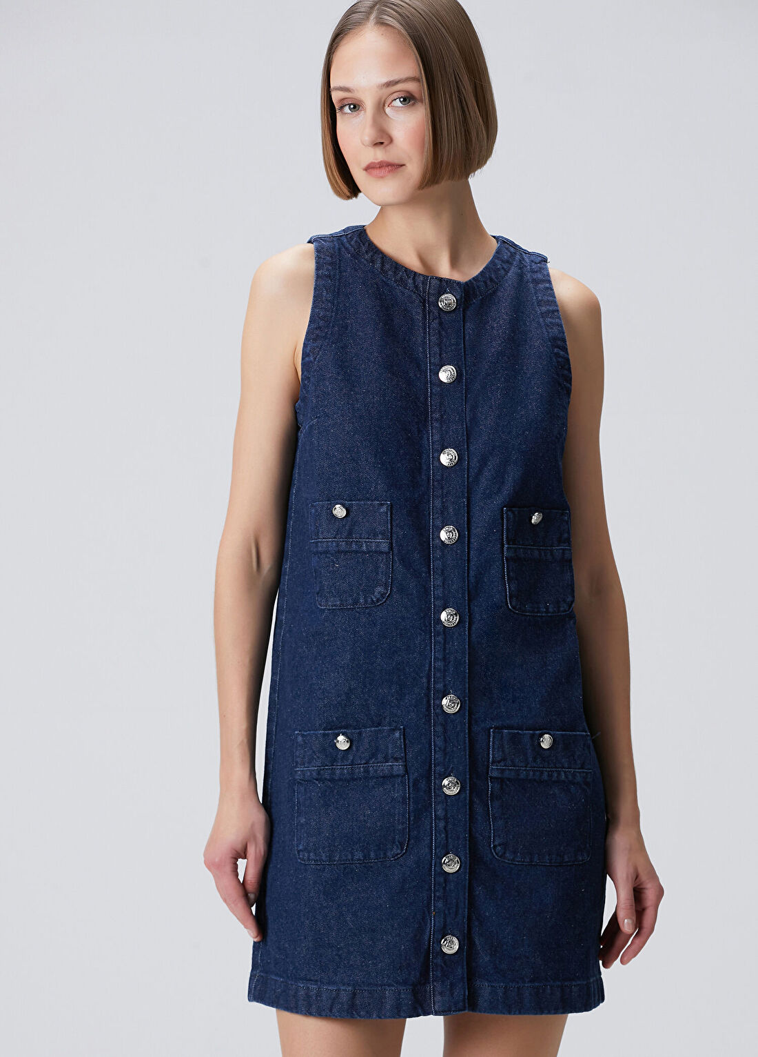 Beymen Collection Indigo Mini Denim Elbise görsel 4