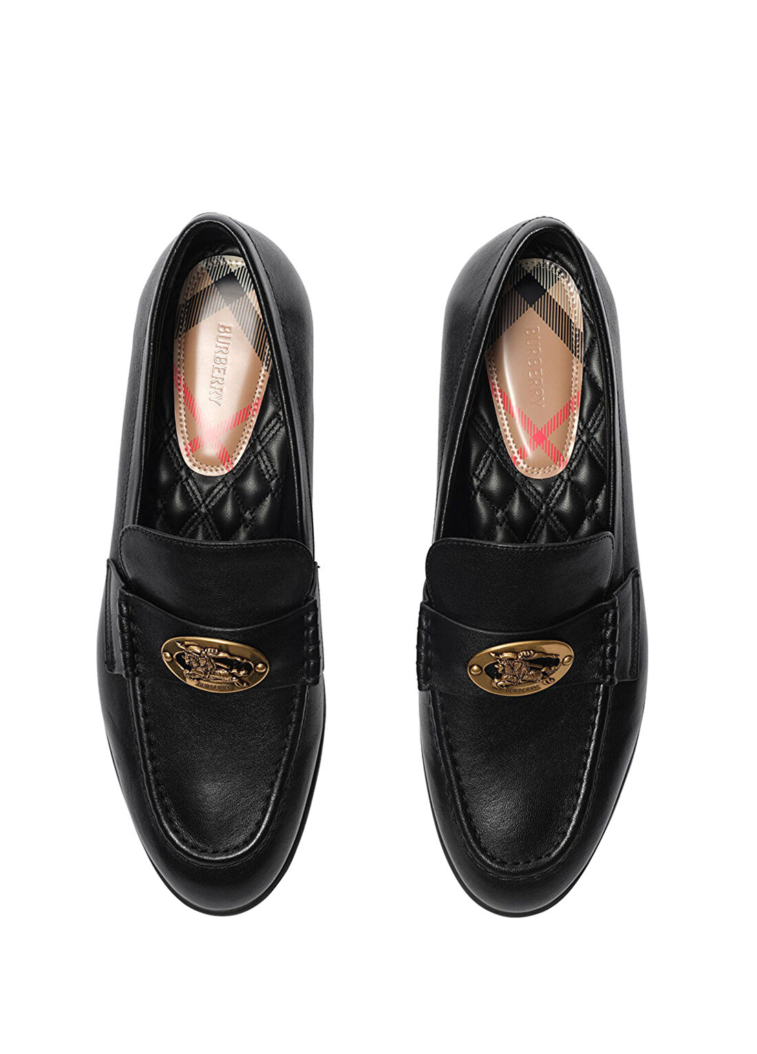 Burberry Opal Siyah Deri Kadın Loafer görsel 4
