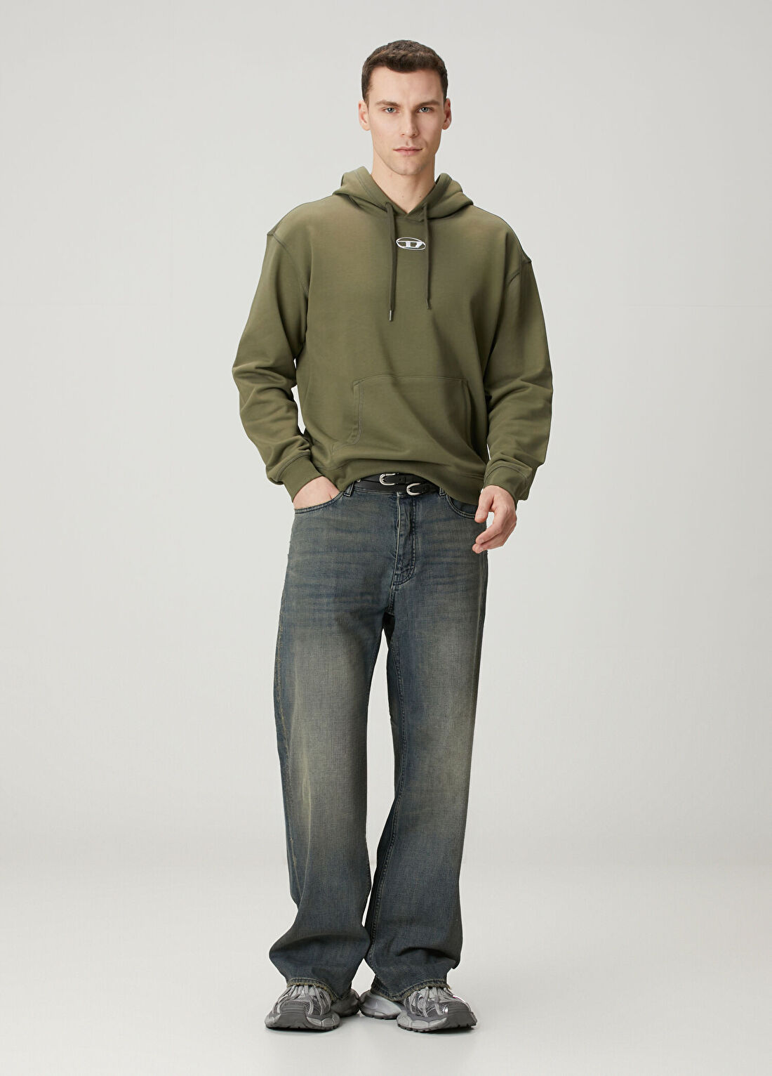 Diesel Norm Haki Kapüşonlu Sweatshirt görsel 2
