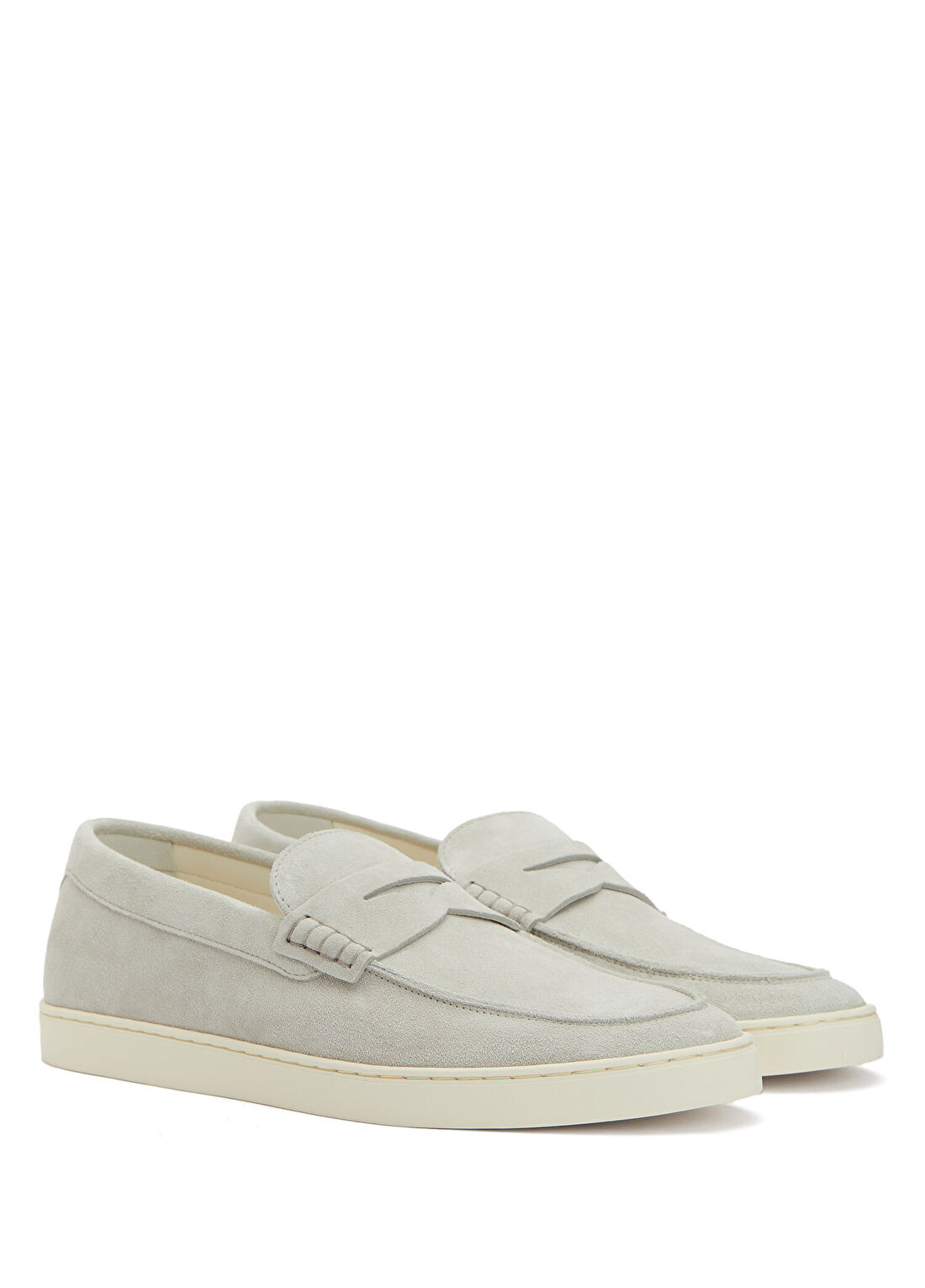 Brunello Cucinelli Kırık Beyaz Erkek Süet Loafer görsel 2
