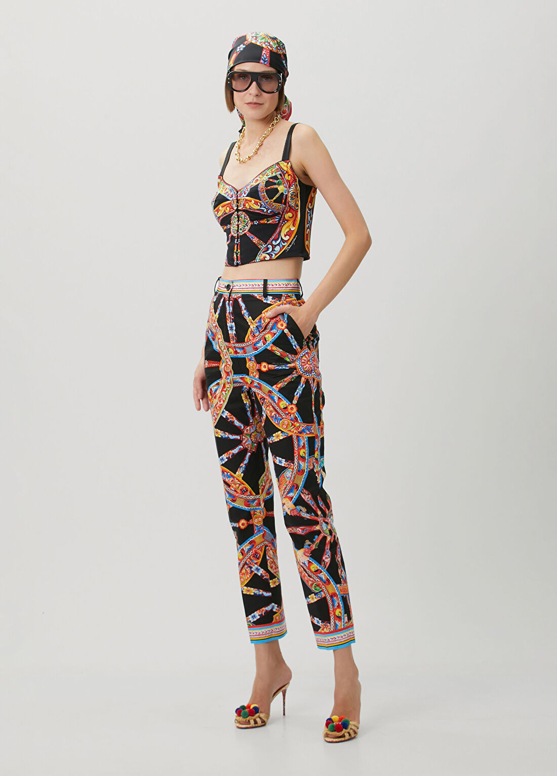 Dolce&Gabbana Siyah Desenli İpek Bluz görsel 2