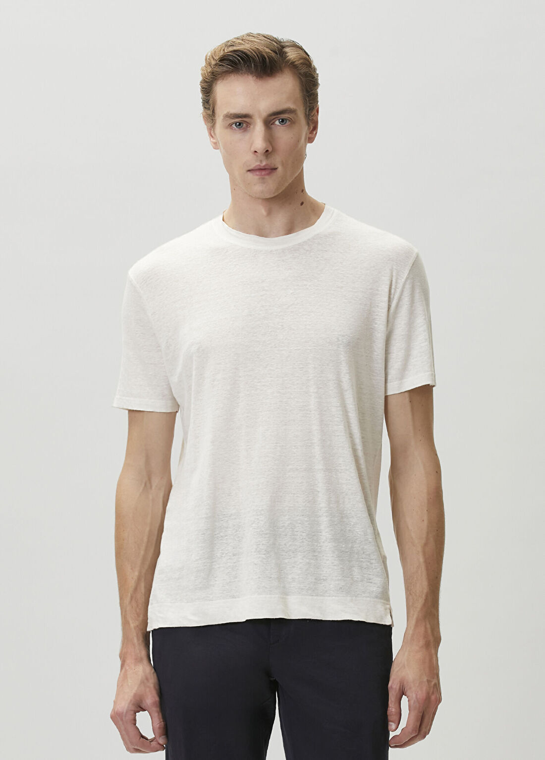 Fedeli Ekru Keten T-shirt