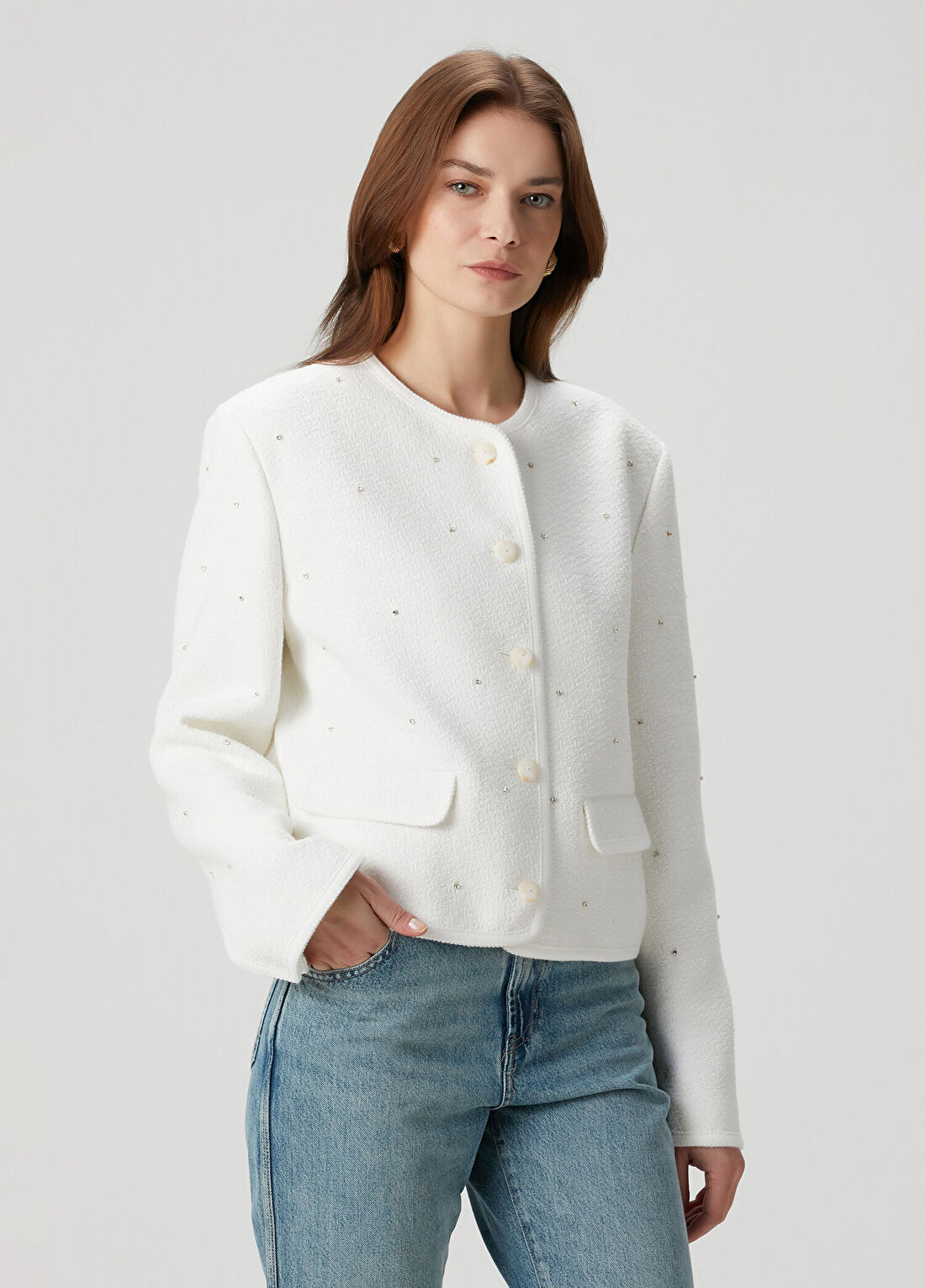 Golden Goose Boxy Fit Beyaz Ceket