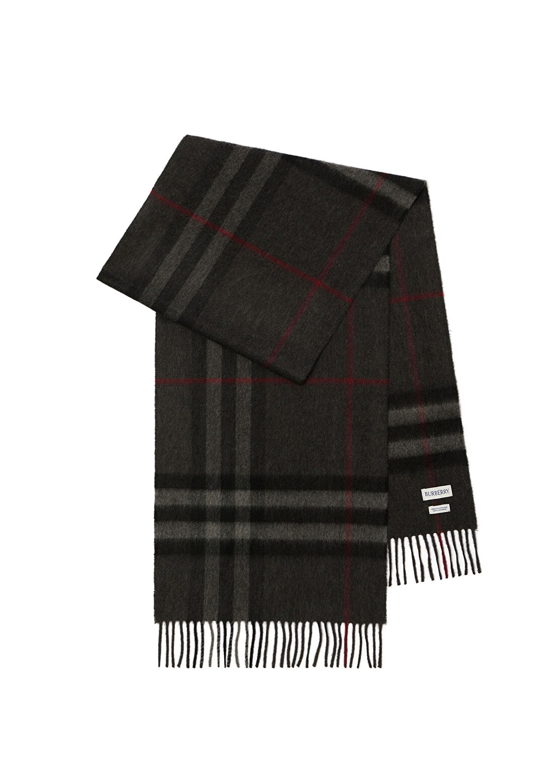 Burberry Check Gri Kaşmir Kadın Atkı