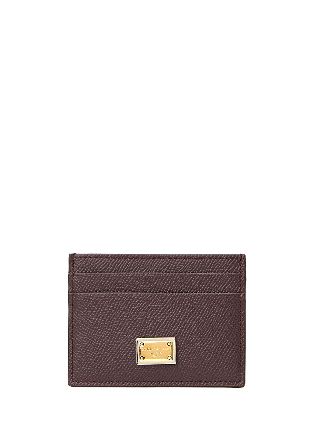 Dolce&Gabbana Bordo Logolu Kadın Deri Kartlık