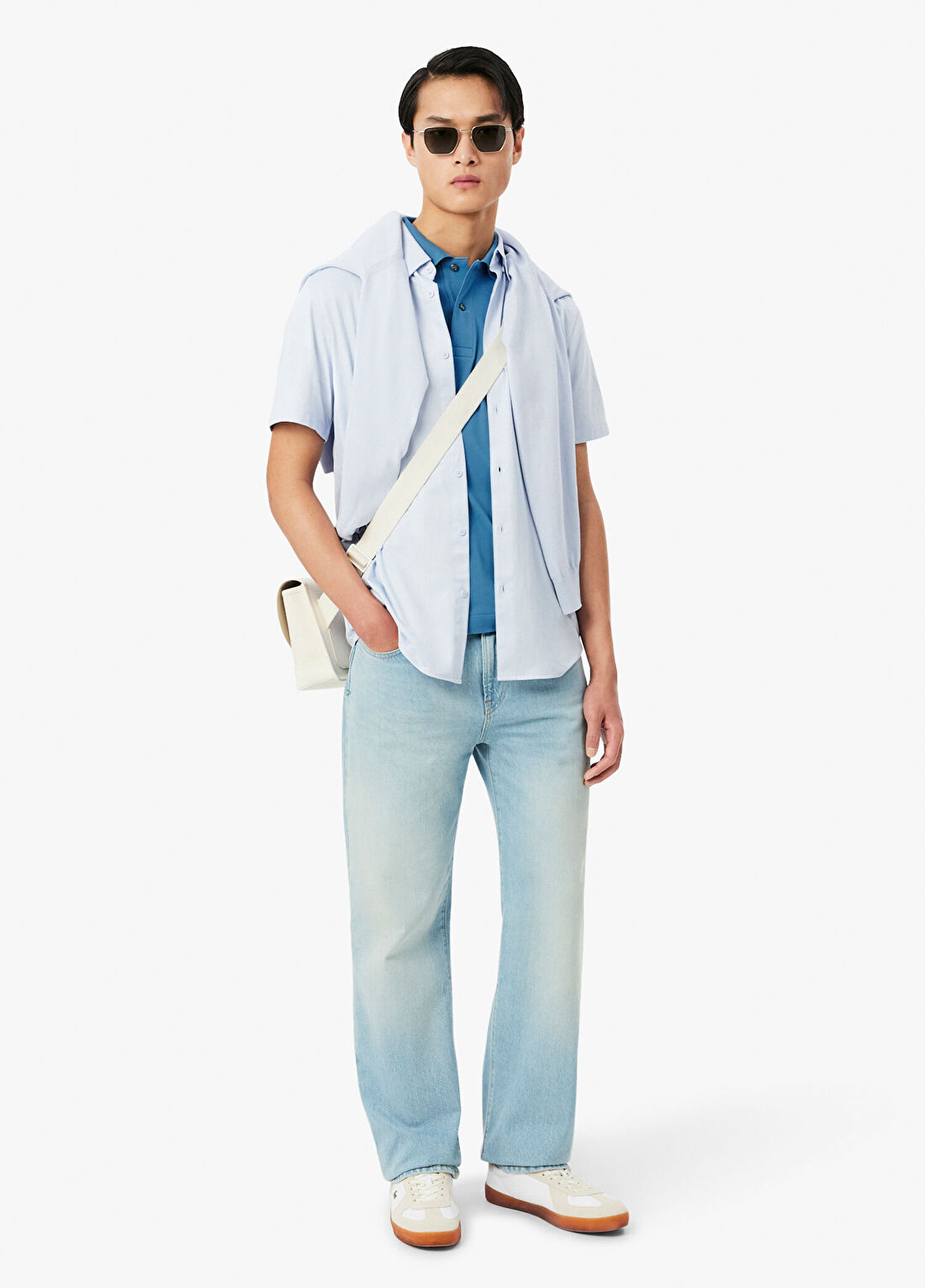 Lacoste L.12.12 Light Mavi Polo Yaka Classic Fit Kısa Kollu Erkek T-Shirt görsel 4